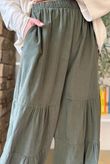 Basso Baby Cord Tiered Cuff Pant Khaki